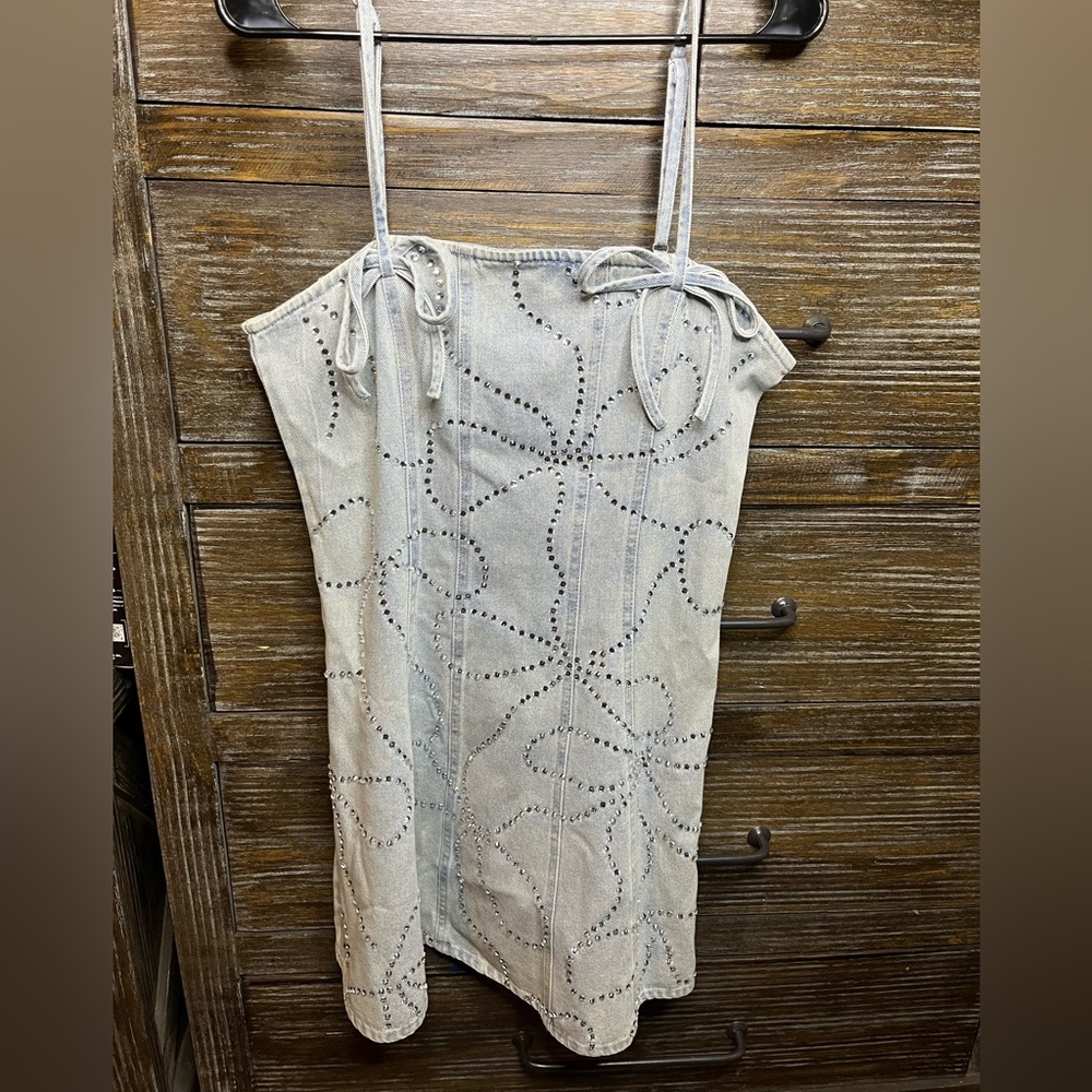 ❤️Peach Love California Light Blue Denim Dress